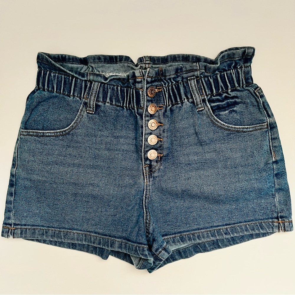Wild Fable High Waist Denim Shorts with Button Detail